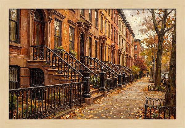 Brownstone Elegance In Autumn