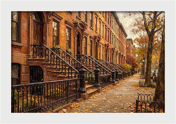Brownstone Elegance In Autumn