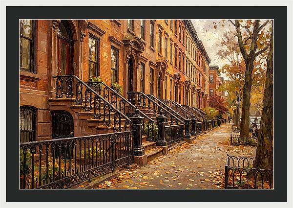 Brownstone Elegance In Autumn