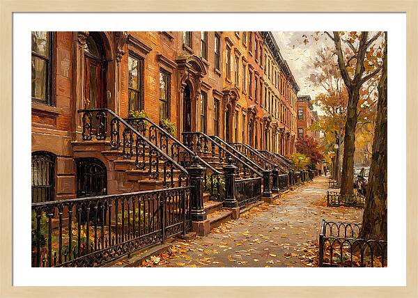 Brownstone Elegance In Autumn