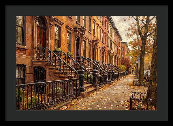 Brownstone Elegance In Autumn