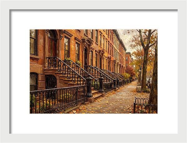 Brownstone Elegance In Autumn