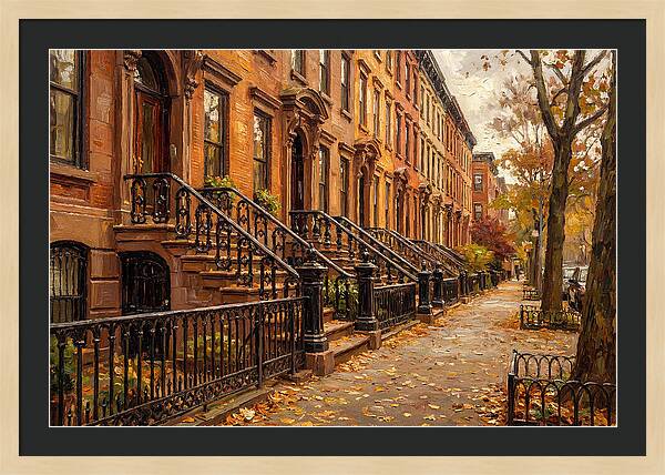 Brownstone Elegance In Autumn
