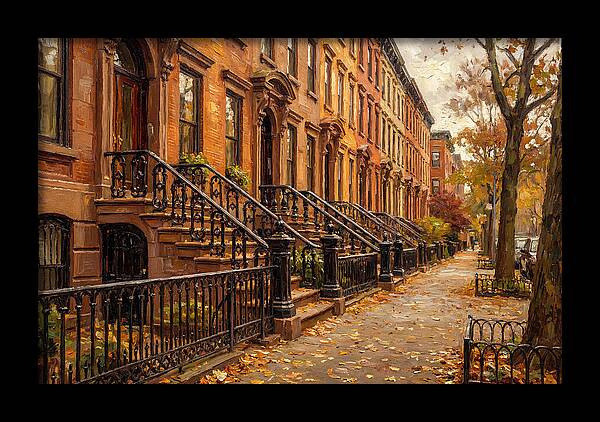 Brownstone Elegance In Autumn