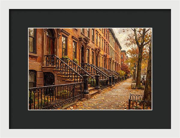 Brownstone Elegance In Autumn