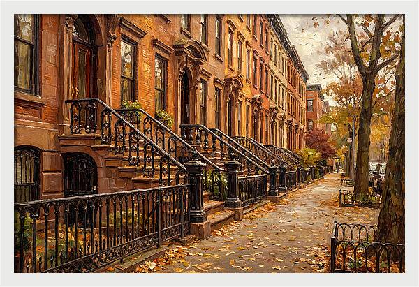 Brownstone Elegance In Autumn