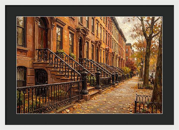 Brownstone Elegance In Autumn