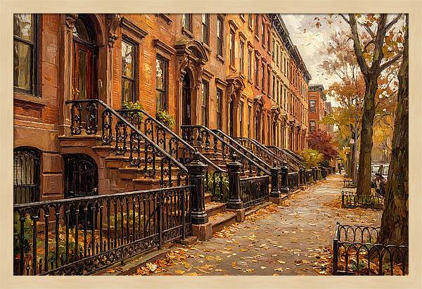 Brownstone Elegance In Autumn