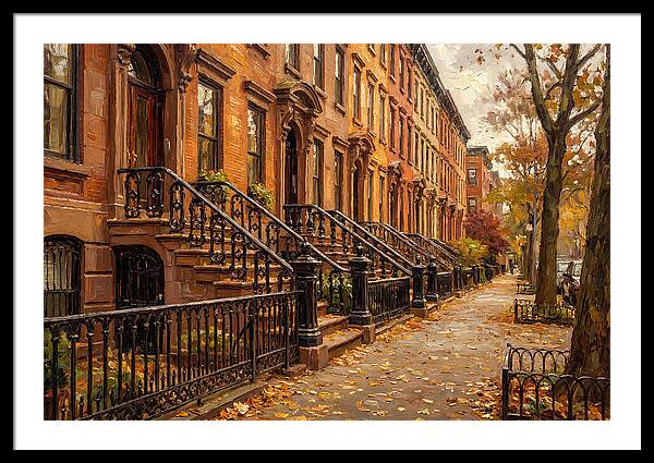 Brownstone Elegance In Autumn