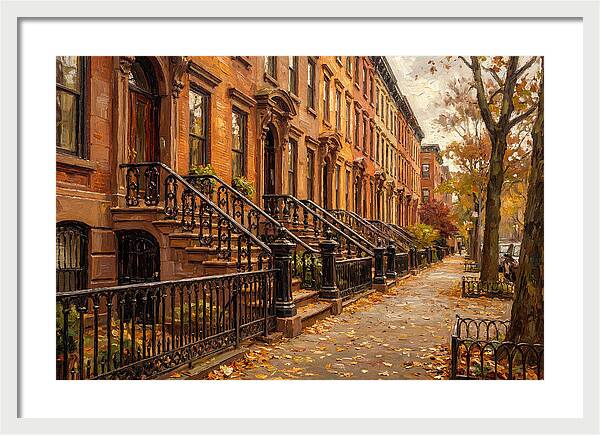 Brownstone Elegance In Autumn