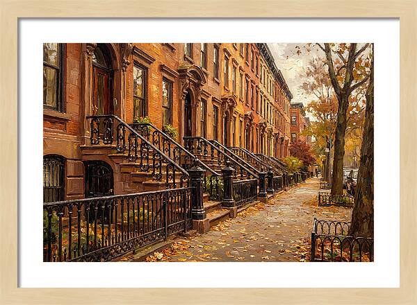 Brownstone Elegance In Autumn