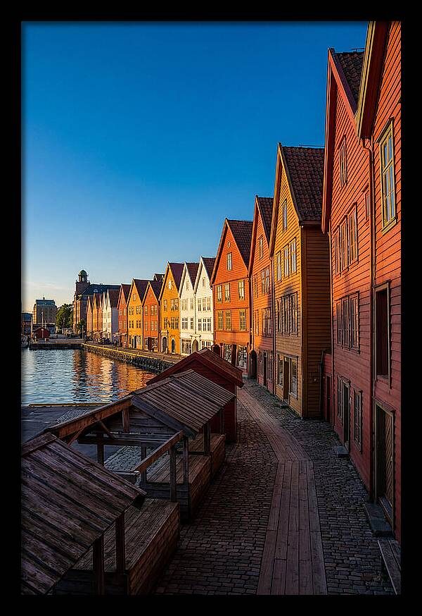 Bryggen Wharf At Golden Hour