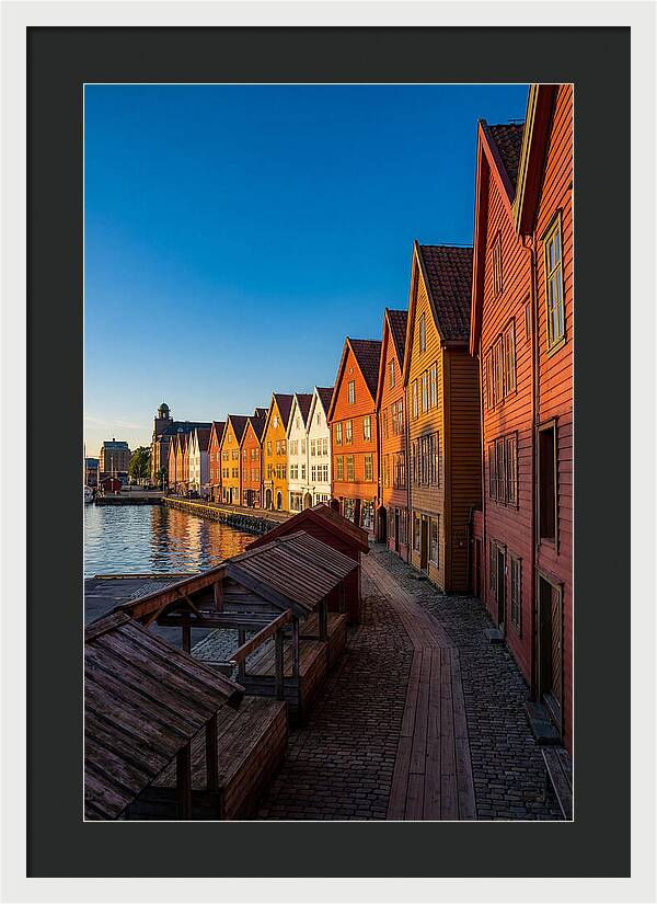 Bryggen Wharf At Golden Hour