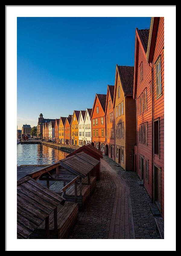 Bryggen Wharf At Golden Hour
