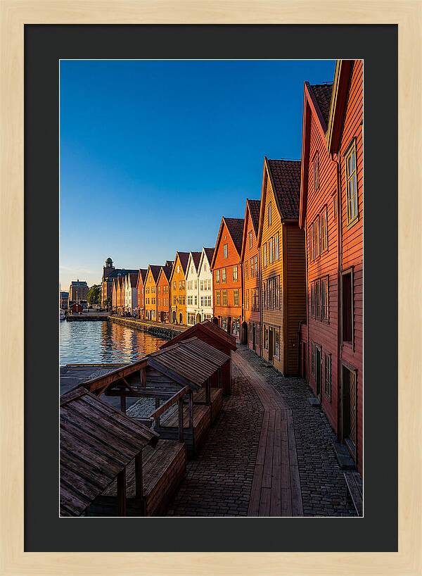 Bryggen Wharf At Golden Hour