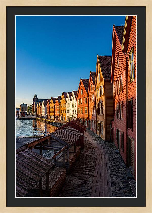 Bryggen Wharf At Golden Hour