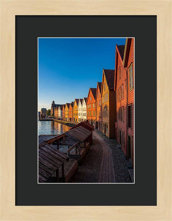 Bryggen Wharf At Golden Hour