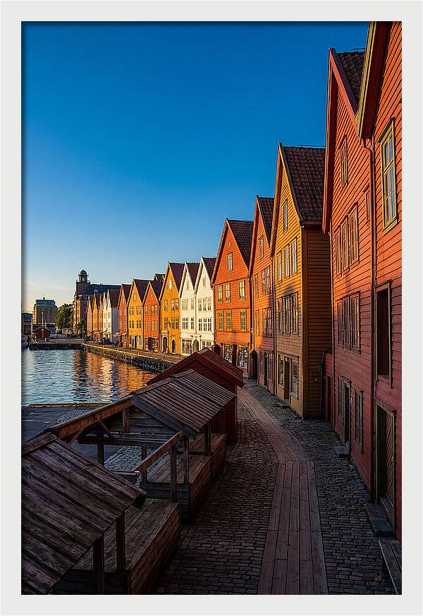 Bryggen Wharf At Golden Hour