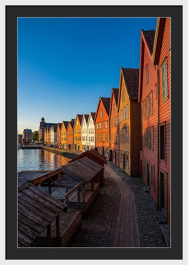 Bryggen Wharf At Golden Hour