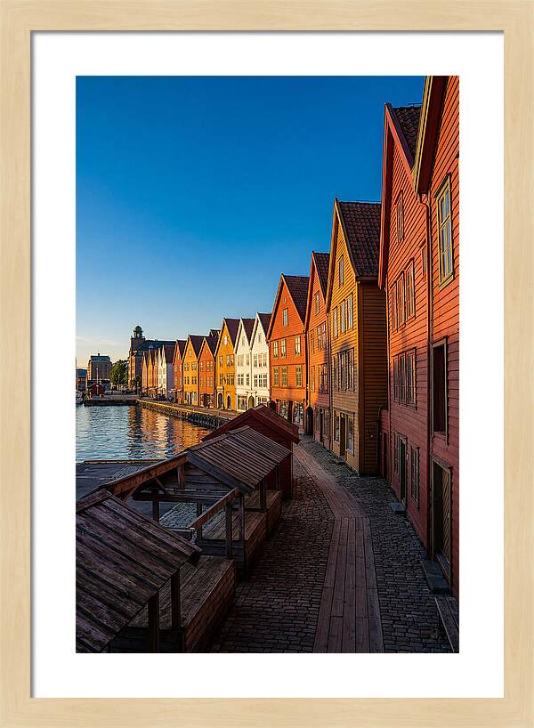 Bryggen Wharf At Golden Hour