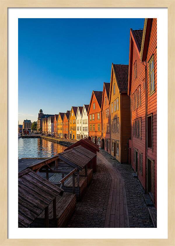 Bryggen Wharf At Golden Hour