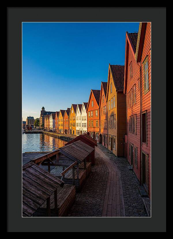 Bryggen Wharf At Golden Hour