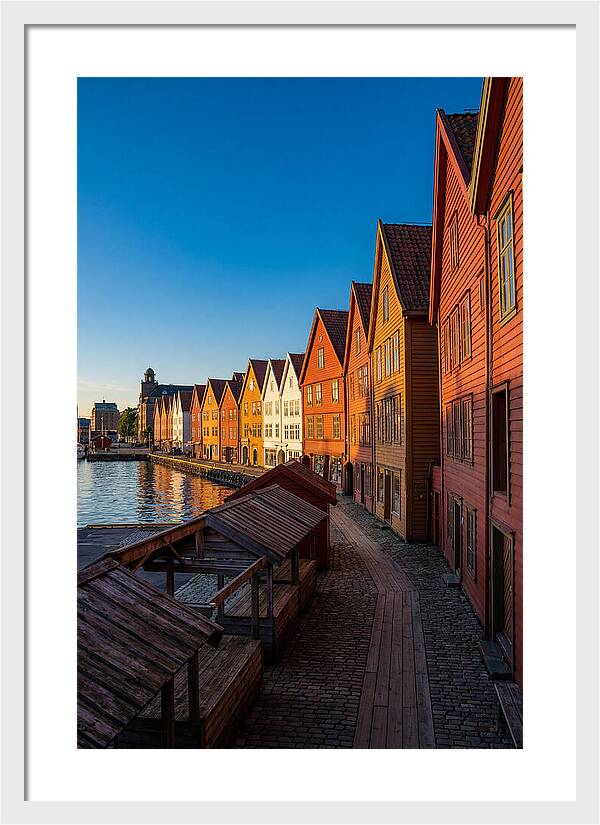 Bryggen Wharf At Golden Hour