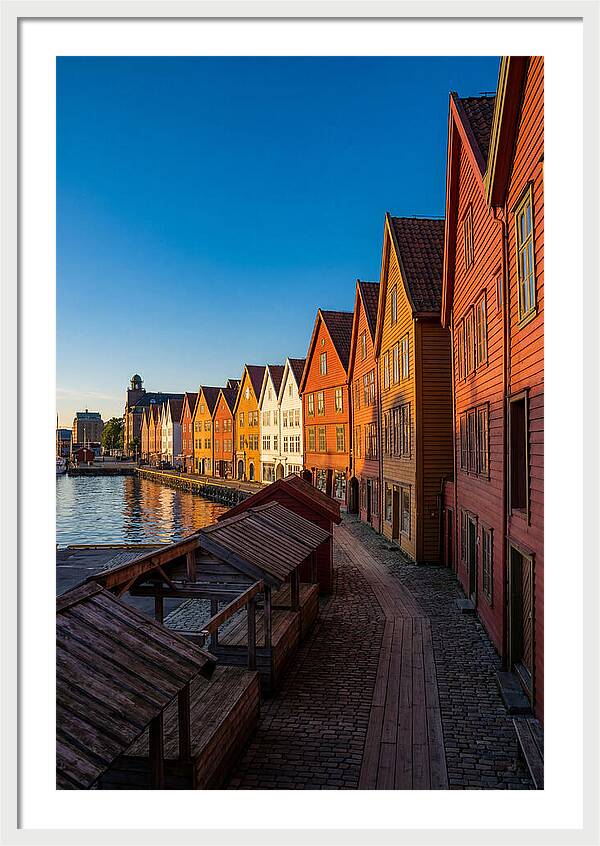 Bryggen Wharf At Golden Hour