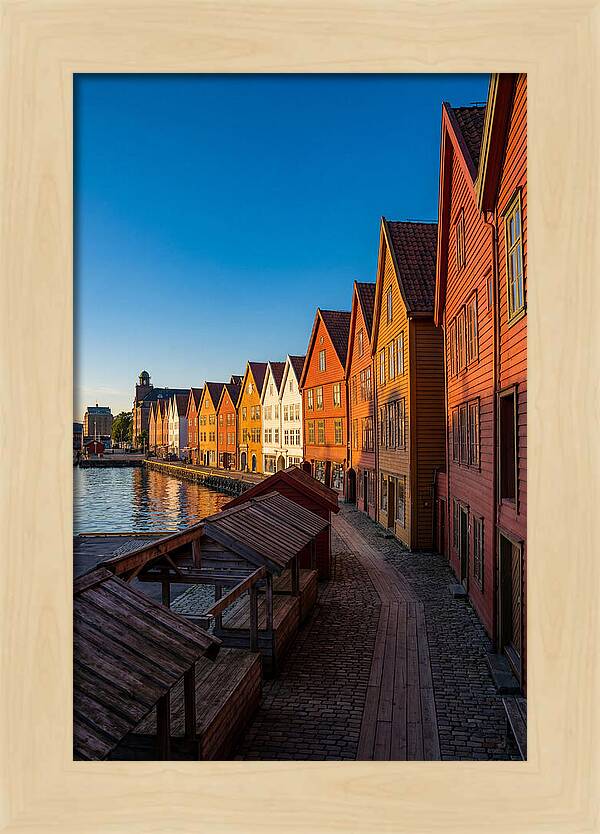 Bryggen Wharf At Golden Hour