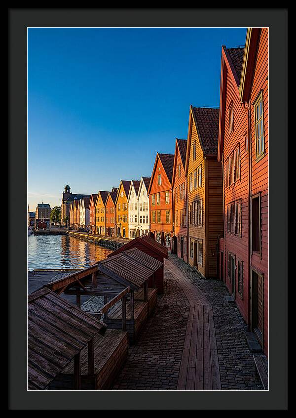 Bryggen Wharf At Golden Hour
