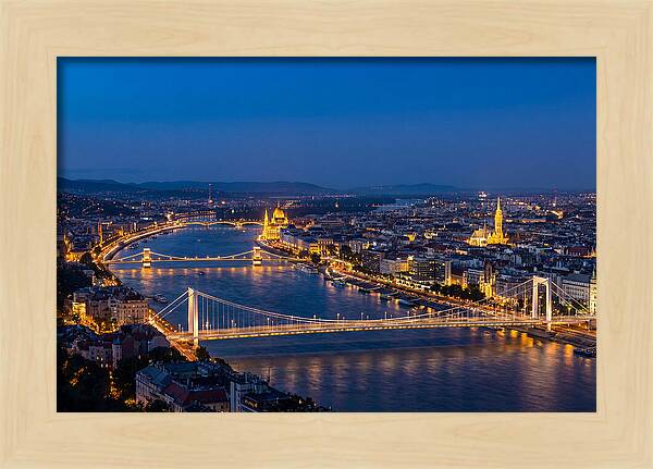 Budapest Illuminated At Blue Hour