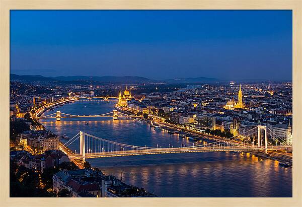 Budapest Illuminated At Blue Hour