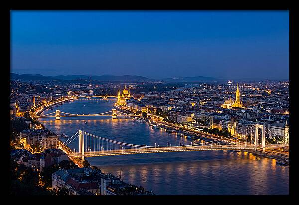 Budapest Illuminated At Blue Hour