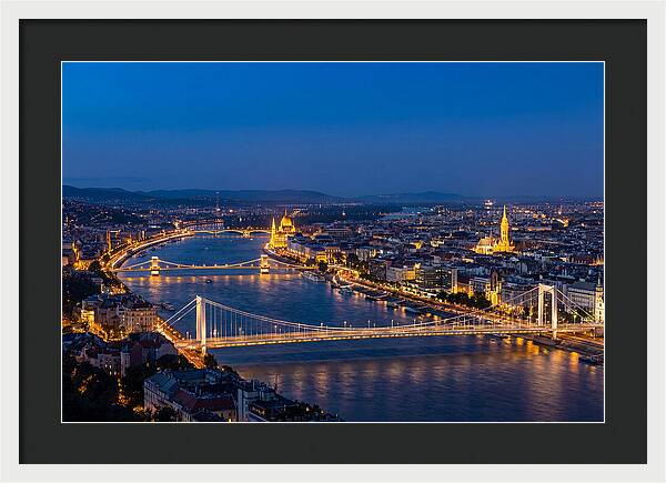 Budapest Illuminated At Blue Hour