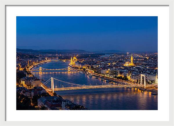 Budapest Illuminated At Blue Hour