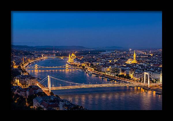 Budapest Illuminated At Blue Hour