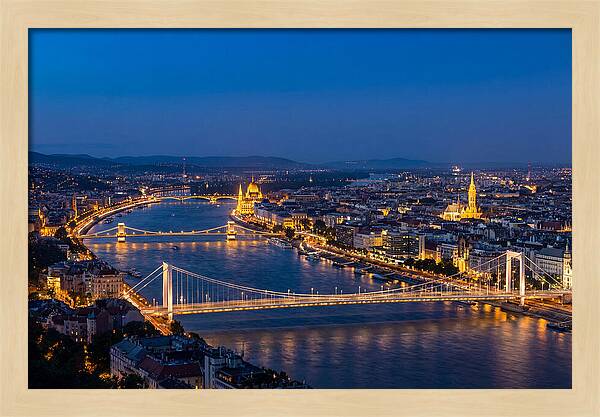 Budapest Illuminated At Blue Hour