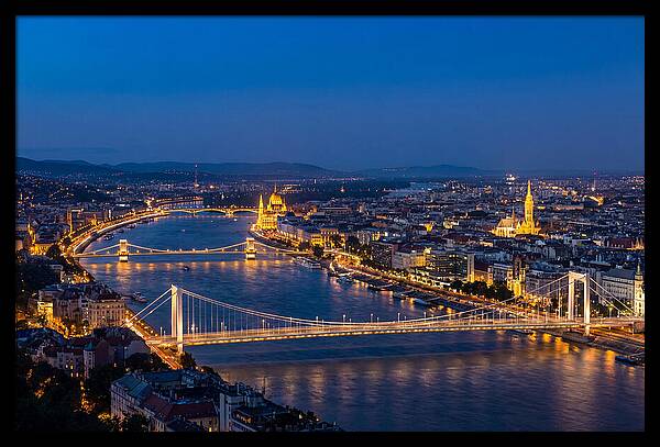 Budapest Illuminated At Blue Hour