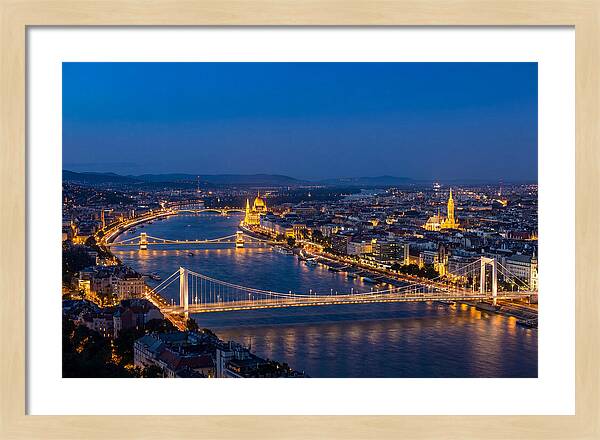Budapest Illuminated At Blue Hour