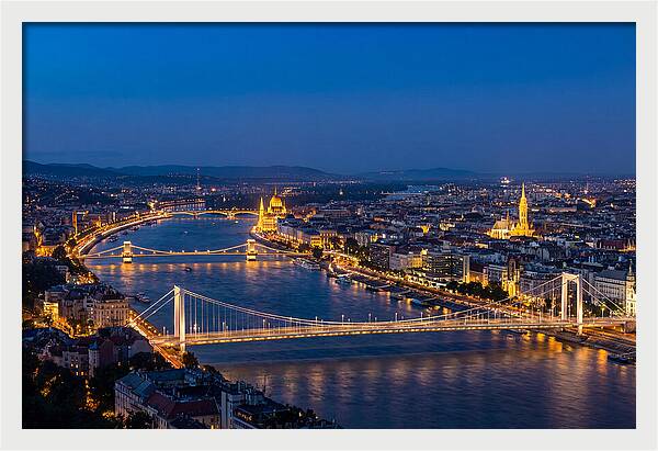 Budapest Illuminated At Blue Hour
