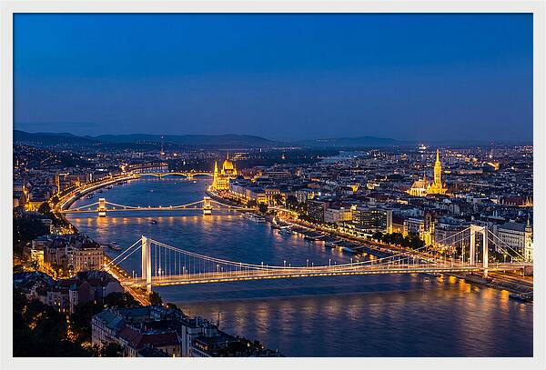 Budapest Illuminated At Blue Hour