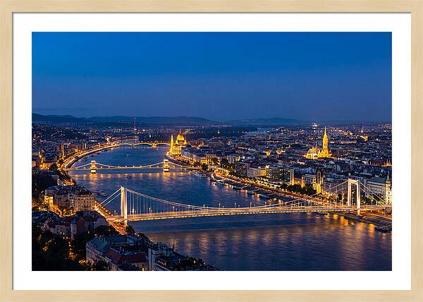 Budapest Illuminated At Blue Hour