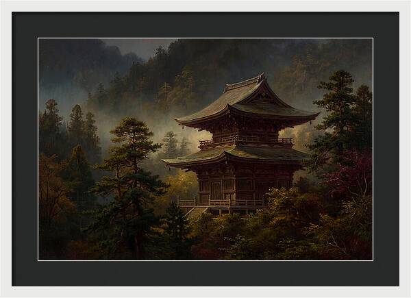 Buddhist Temple Amidst Nature