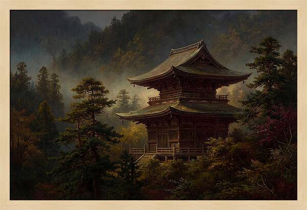 Buddhist Temple Amidst Nature