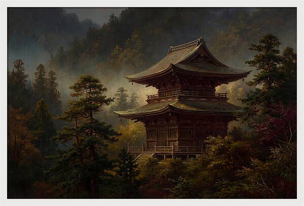 Buddhist Temple Amidst Nature