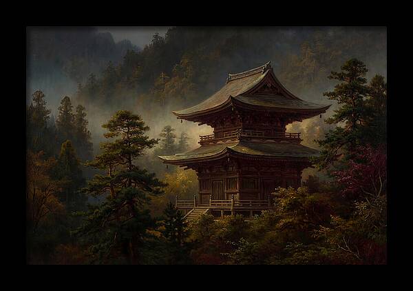 Buddhist Temple Amidst Nature