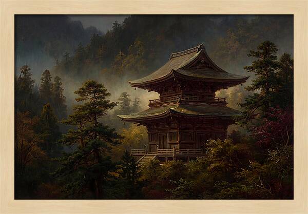 Buddhist Temple Amidst Nature