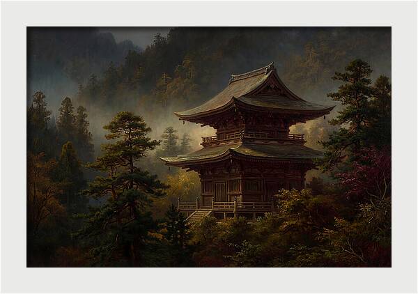 Buddhist Temple Amidst Nature