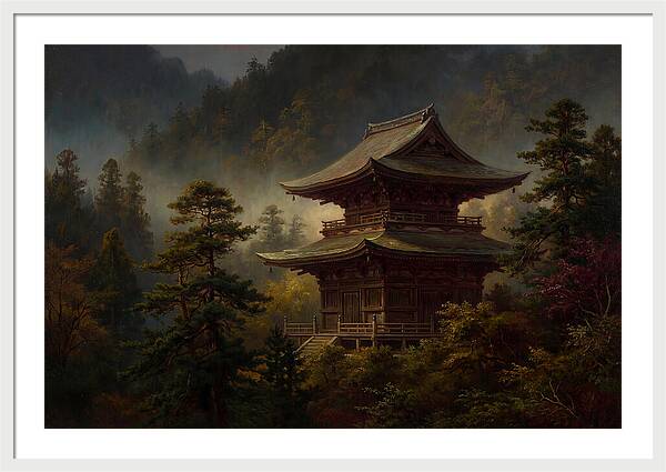 Buddhist Temple Amidst Nature