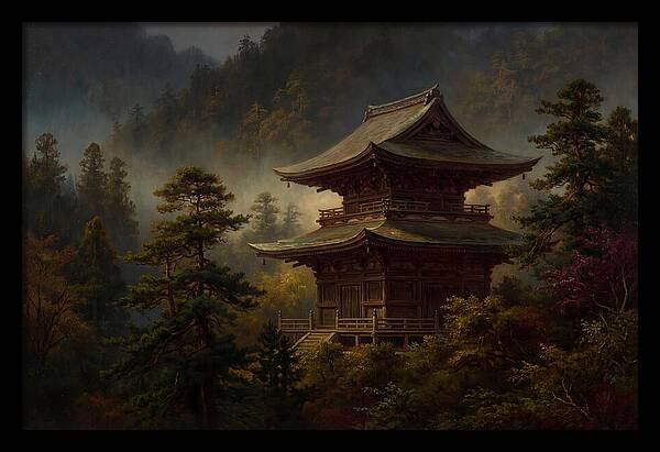 Buddhist Temple Amidst Nature
